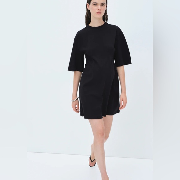 H&M MAMA maternity pregnancy T-SHIRT DRESS black - Picture 1 of 7